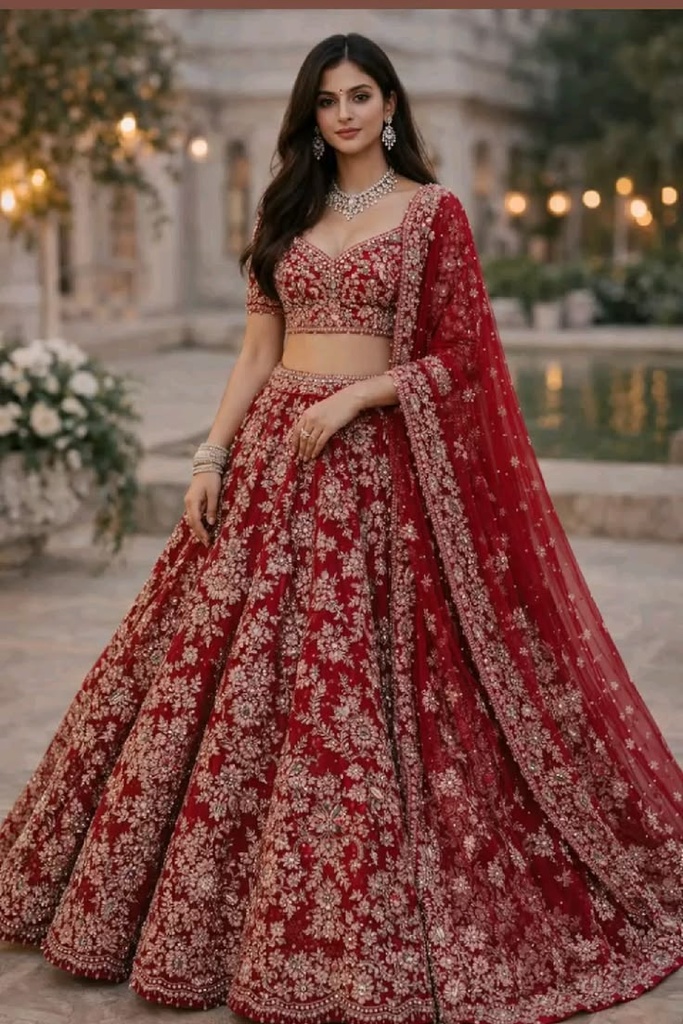 Heavy Embroidered Bridal Lehenga